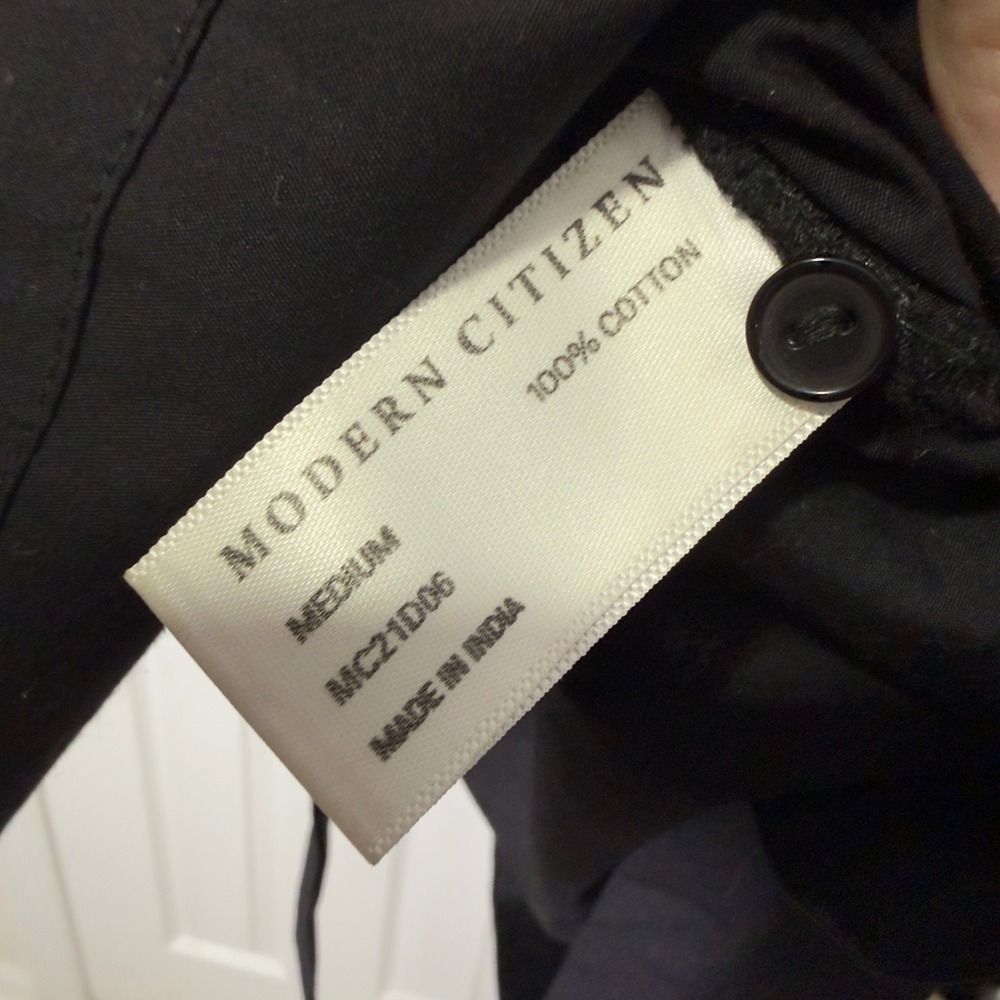 Modern Citizen Black Shirt Dress Women's Medium Button Front Minimalist Midi - Picture 10 of 11